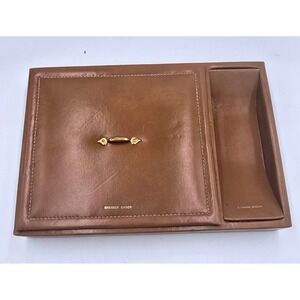 Vintage Patent Leather Dresser Caddy Organizer Tray Change Scoop Jewelry Valet